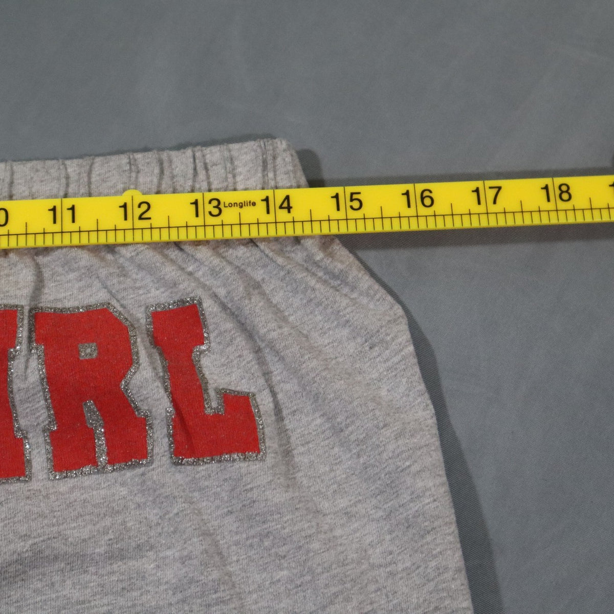 Bad Girl Womens Lounge Pants Gray Jersey Red Glitter Butt Print Drawstring Sleep