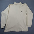 Polo Ralph Lauren Turtleneck Shirt Mens L Cream Long Sleeve Pony Logo Mock Roll