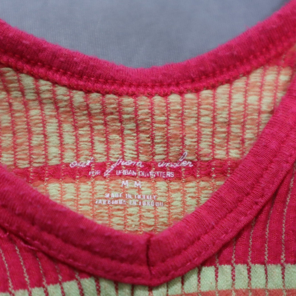 Out From Under Urban Outfitters Womens Striped Ribbed Crop Tank Top Pink Size M