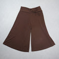 Cato Girls Gaucho Pants Brown Stretch Knit Wide Leg Cropped Capri L 12/14 USA