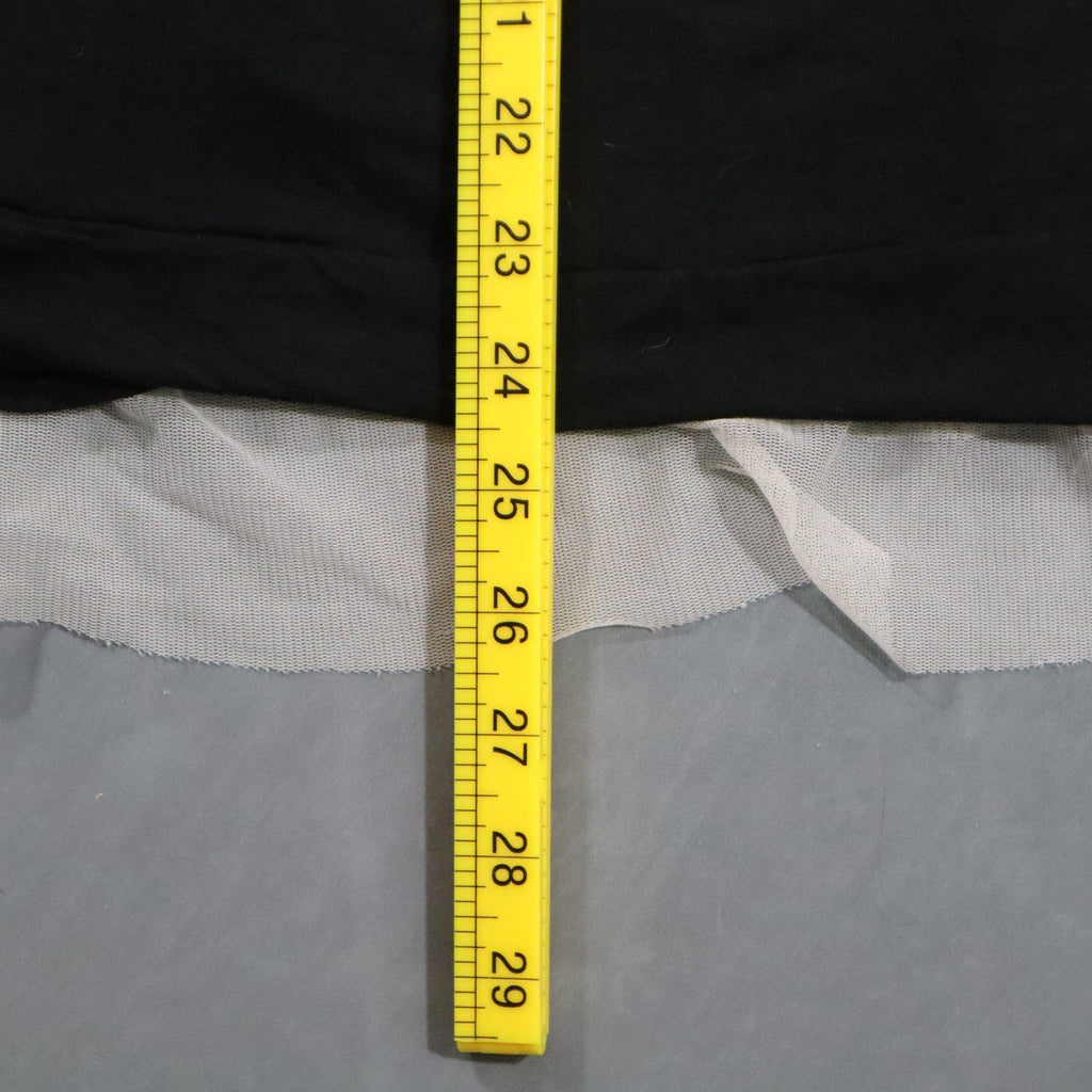 Plume Womens Chemise Slip Nightgown Black Jersey Ivory Mesh Ruffle Trim Bow XL