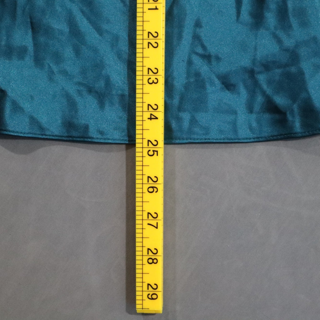 Honors Intimates Womens Satin Chemise Slip Nightgown Teal Blue Scoop Back Mini