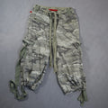 Y2K Fire Jeans Womens Juniors Camo Cargo Capri Pants Green Strap Cotton 5