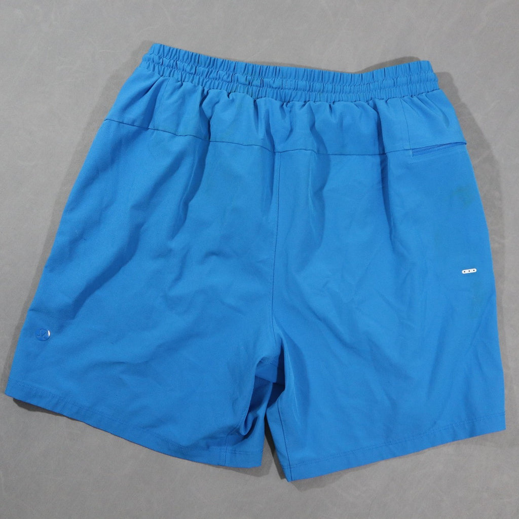 lululemon Pace Breaker Shorts Mens M Blue Lined Athletic Running Gym Zip Pocket