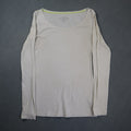 Arizona Jean Company Long Sleeve T-Shirt Womens L White Scoop Neck Fitted Tee