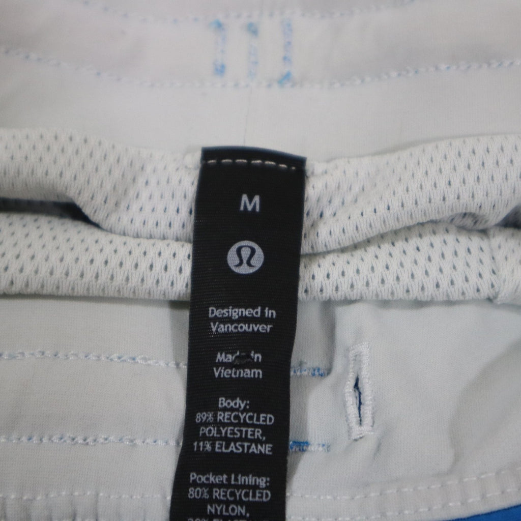 lululemon Pace Breaker Shorts Mens M Blue Lined Athletic Running Gym Zip Pocket