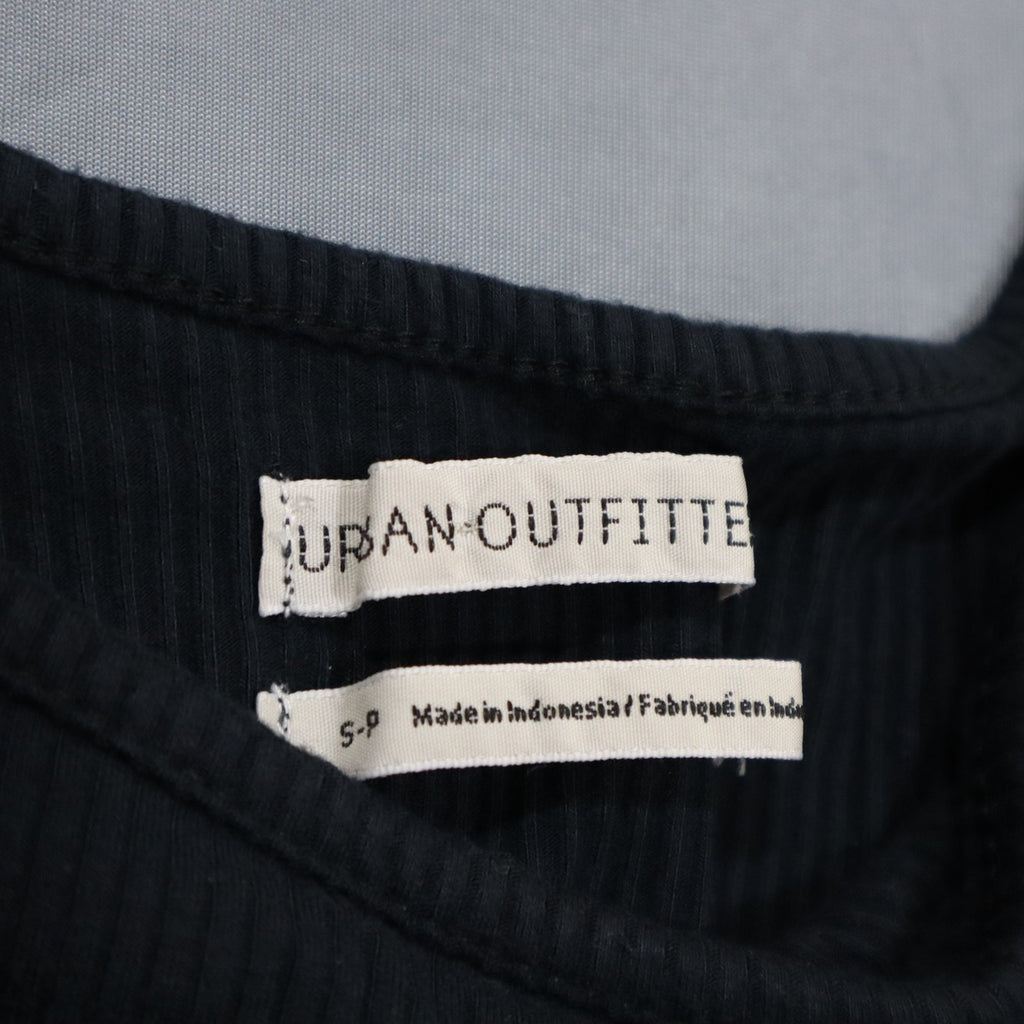 Urban Outfitters Womens Ribbed Cami Crop Top Black Small S Spaghetti Strap