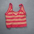 Out From Under Urban Outfitters Womens Striped Ribbed Crop Tank Top Pink Size M