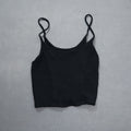 Urban Outfitters Womens Ribbed Cami Crop Top Black Small S Spaghetti Strap