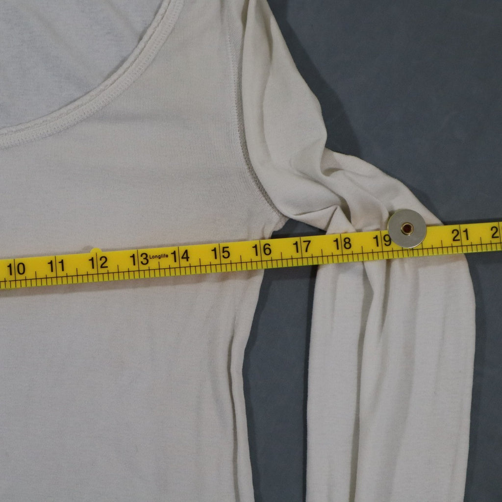 Arizona Jean Company Long Sleeve T-Shirt Womens L White Scoop Neck Fitted Tee