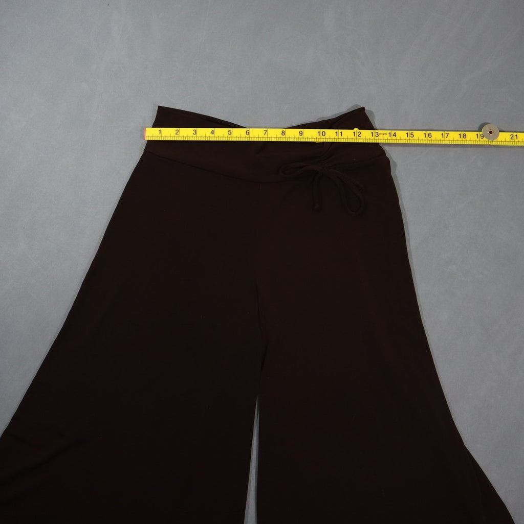 Cato Girls Gaucho Pants Brown Stretch Knit Wide Leg Cropped Capri L 12/14 USA