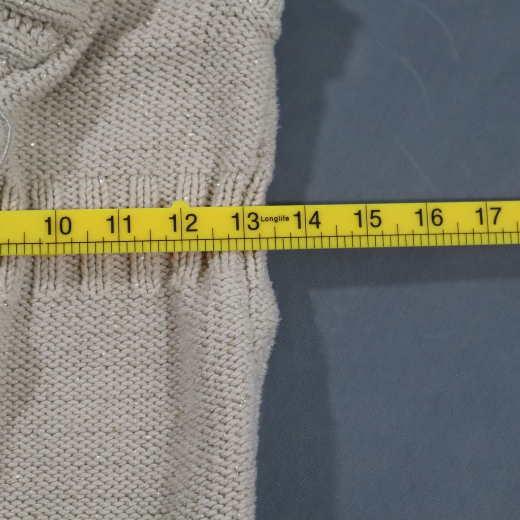 Girls Chunky Knit Sweater Vest Toggle Shawl Collar Sleeveless Cardigan Cream M