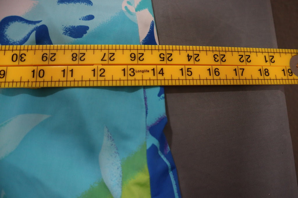 Vintage Y2K Estam Womens Floral Slip Dress Midi Asymmetric Ruffle Hem Blue Green