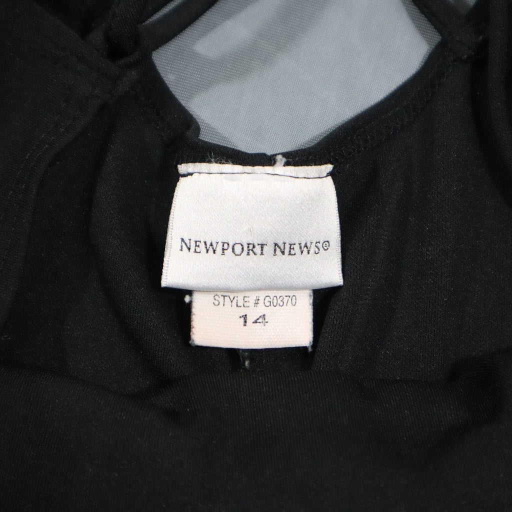 Vintage Y2K Newport News Womens Beaded Floral Maxi Dress Black Strappy Back 14