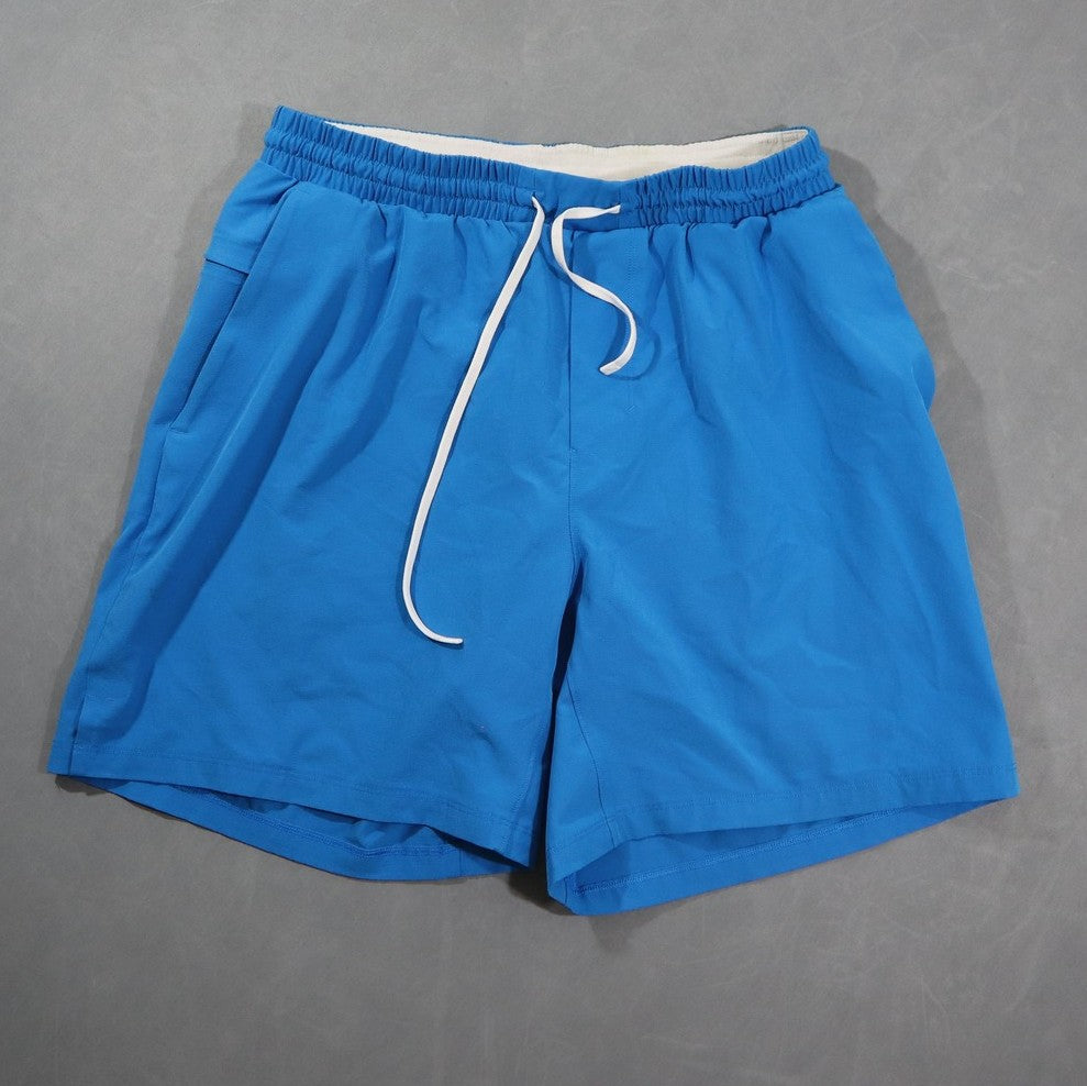 lululemon Pace Breaker Shorts Mens M Blue Lined Athletic Running Gym Zip Pocket