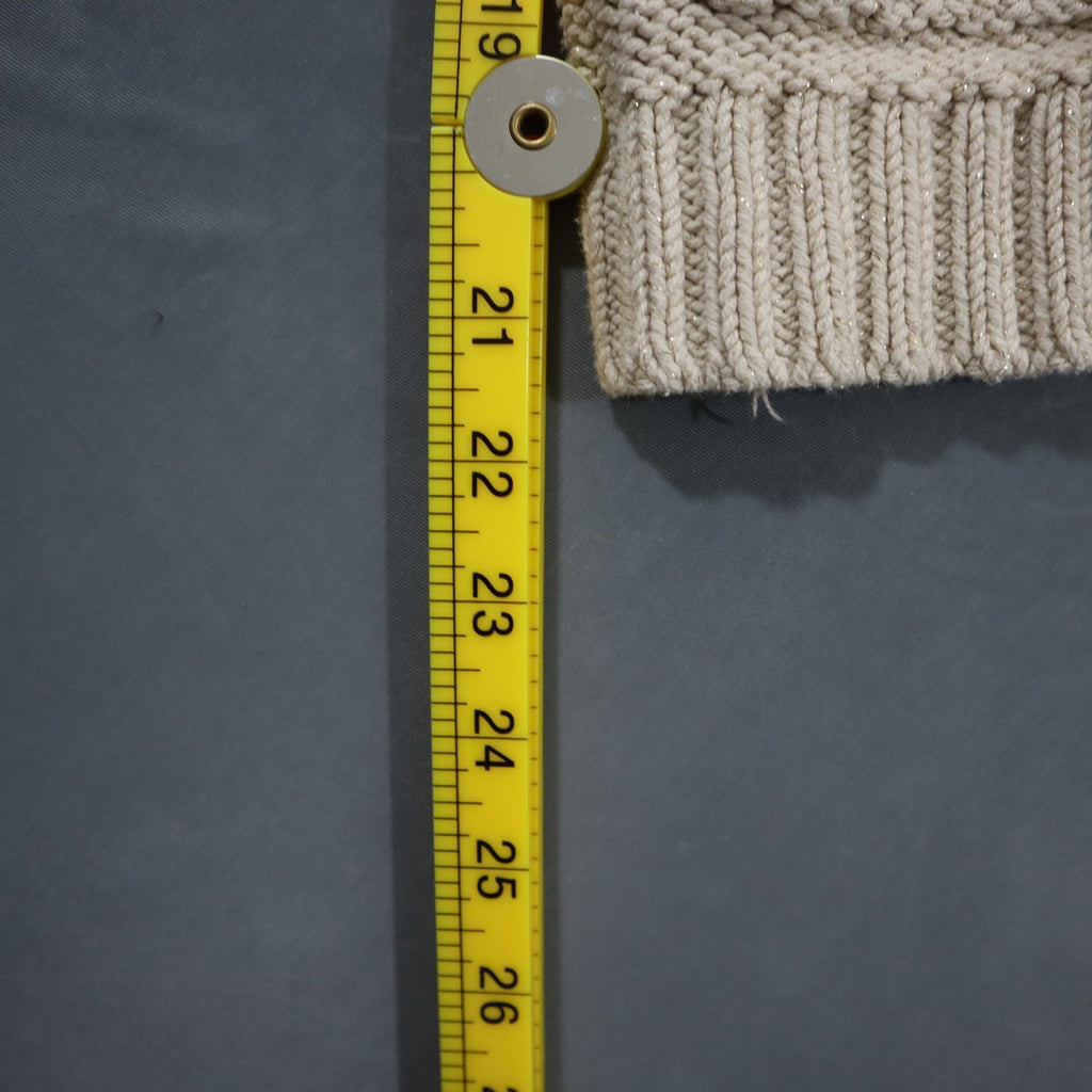 Girls Chunky Knit Sweater Vest Toggle Shawl Collar Sleeveless Cardigan Cream M