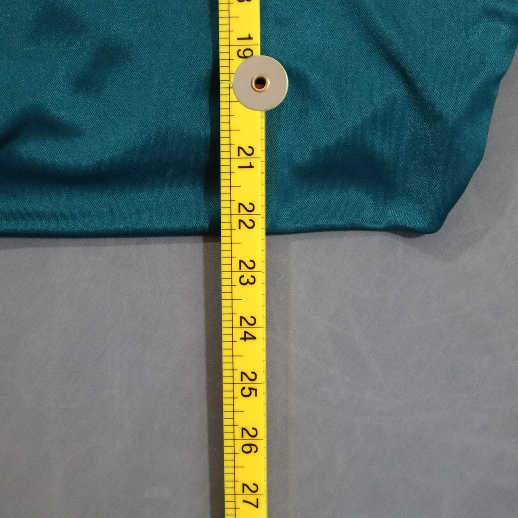 Studio Y Womens Flutter Sleeve Top S Teal Slinky Blouson Banded Hem Y2K Shirt