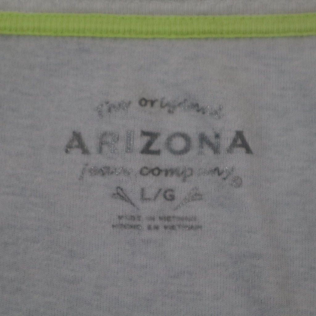 Arizona Jean Company Long Sleeve T-Shirt Womens L White Scoop Neck Fitted Tee
