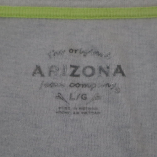 Arizona Jean Company Long Sleeve T-Shirt Womens L White Scoop Neck Fitted Tee
