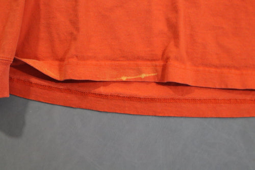 Vintage Y2K Old Navy Long Sleeve T Shirt Mens S Orange V Neck SF/94 Logo Raglan